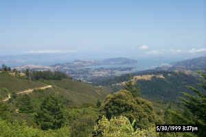 View of the bay and city on the hike down