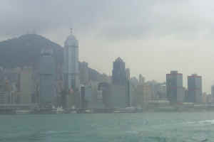 Hong Kong Skyline- Victoria Peak in Background