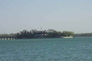 South Lake Island linked by 17 arch bridge