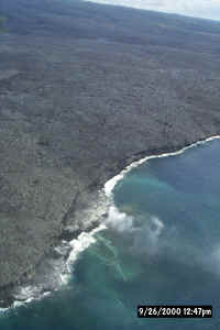 Coastal Lava Flowing