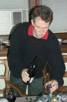 Geof opens the wine