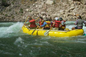 A paddle boat piloted by Nichole