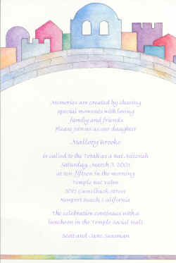 Mallory Bat Mitzvay Invitation