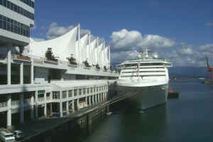 Our ship along side the Ferry Terminal
