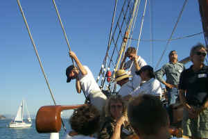 Crew setting sail
