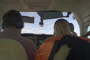 Lori and Jon flying to Sulphur Creek