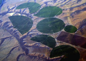 Agricultural signs in barren land