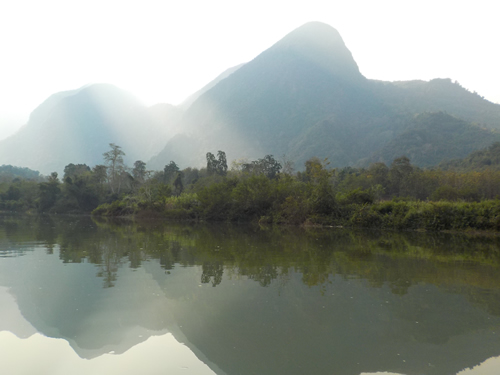 Lower River mountains and reflection