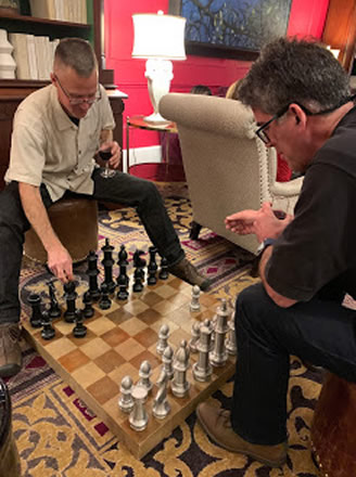 Intense chess match