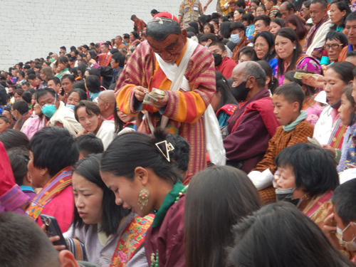 Tsechu Festival Begging Monk