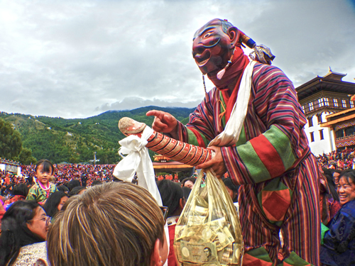 Tsechu Festival Begging Monk