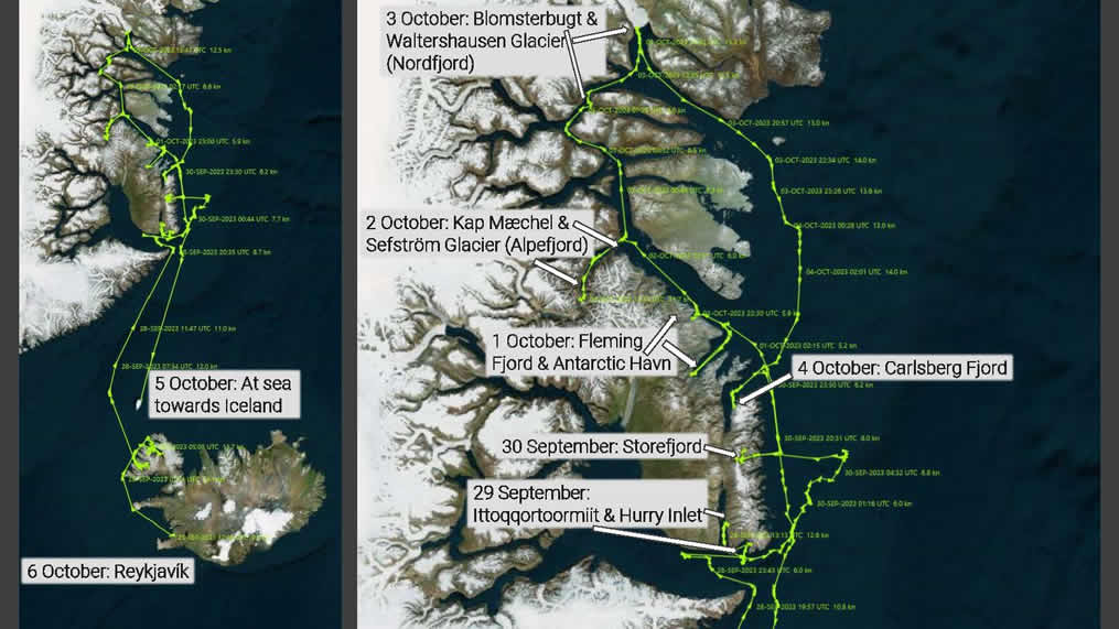 Voyage Map - Greenland