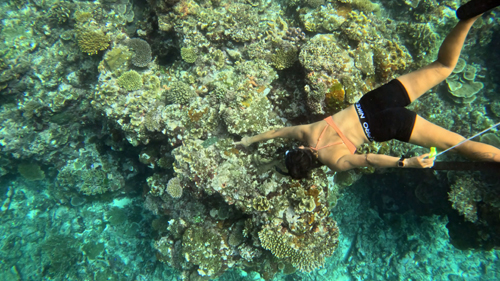 Kura Pointing While diving